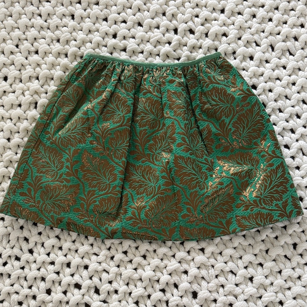 Peek Green and Gold Patterned Skirt